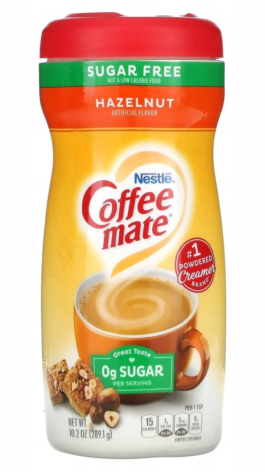 Coffee Mate, Powder Coffee Creamer, Zero Sugar, Hazelnut, 10.2 oz (289.1 g)