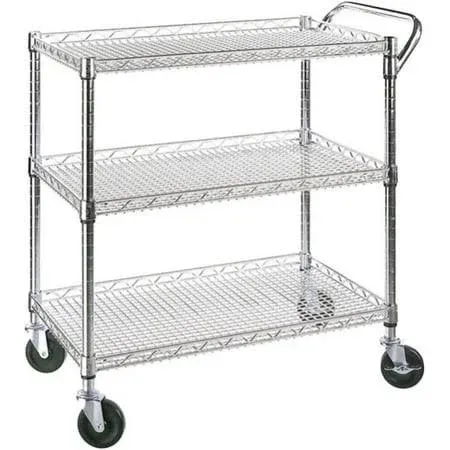 Heavy Duty 3 Tier Utility Cart with Wheels 990Lbs Capacity