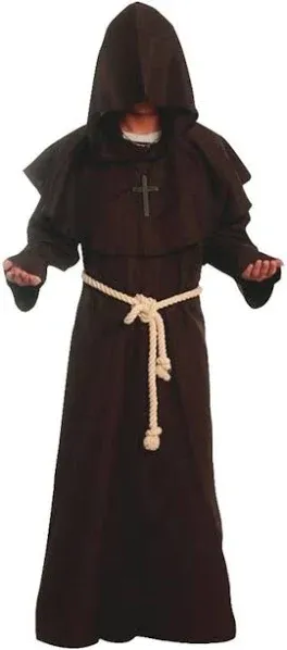 GOLDSTITCH Medieval Hooded Monk Renaissance Priest Robe