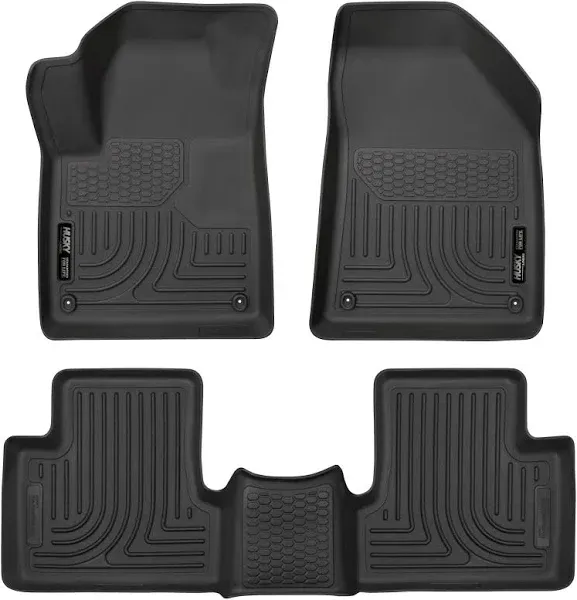 Husky Liners Weatherbeater Black First &amp; 2nd Row Floor Mats for Jeep Cherokee