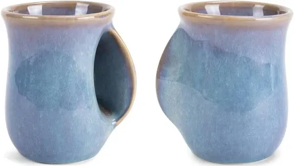 Elanze Designs Reactive 14 ounce Ceramic Handwarmer Mugs Set of 2, Ocean Sunrise