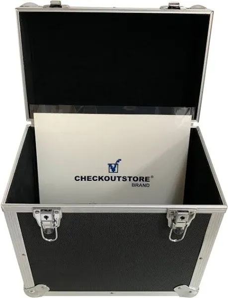 CheckOutStore (1) Aluminum Heavy Duty 12 LP Vinyl Record Album Storage Box (B...