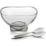 Nambe Braid Glass Salad Bowl with Servers