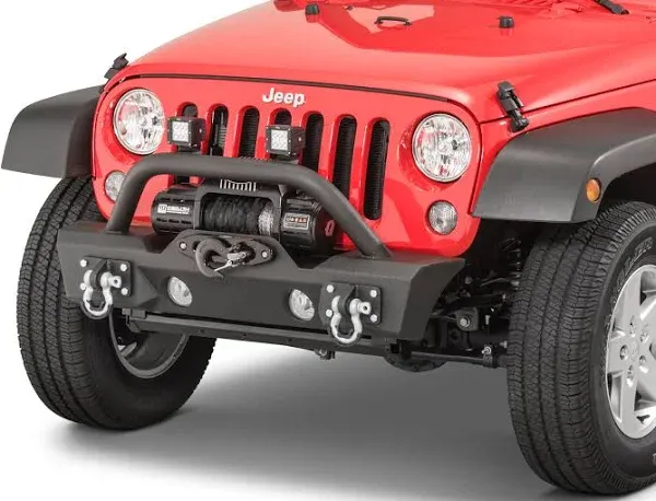 Tactik Stubby Front Bumper W/ Tactik Winch with Synthetic Rope fits 07-18 JK