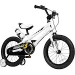 RoyalBaby Freestyle Outdoor Kid's Bicycle with Training Wheels, 14 Inch, White