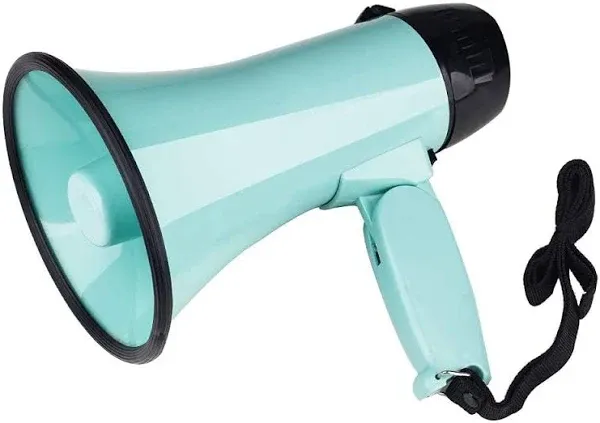 MyMealivos Portable Megaphone Bullhorn 20 Watt Power Megaphone Speaker Voice and Siren/Alarm Modes with Volume Control and Strap (White&Orange)