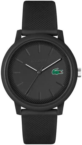 Lacoste 12.12 Men's TR90 Case Quartz Watch with Black Rubber Strap (Model: 2011171)