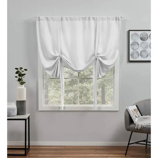 Exclusive Home Loha Indoor Light Filtering Rod Pocket Tie Up Roman Window Shades, 54"x63", Winter