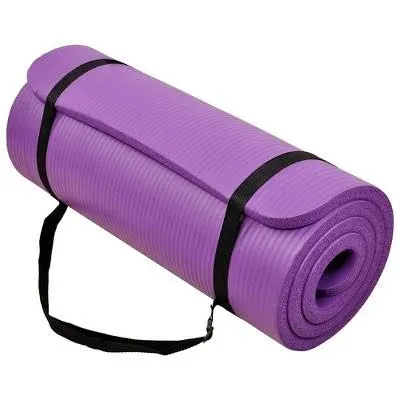 BalanceFrom GoCloud All-Purpose 1-Inch Extra Thick High Density Anti-Tear Exercise Yoga Mat with Carrying Strap