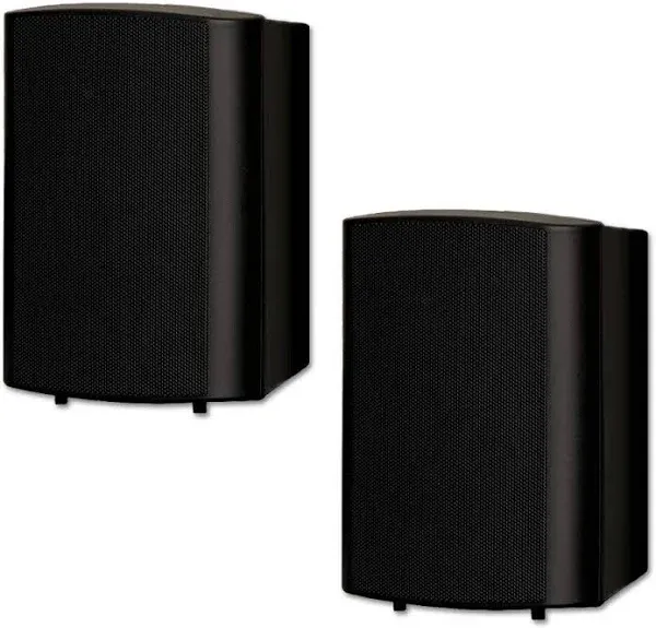 Theater Solutions TS425ODB Indoor or Outdoor Speakers Weatherproof Mountable Black Pair,4.25-Inch