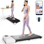 DeerRun Walking Pad 2 in 1 Under Desk Treadmill, 25HP Low Noise Walking Pad Running Jogging Machine