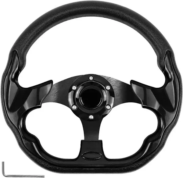 D Shape Style Golf Cart Steering Wheel Universal Design for Club Car Ds and Precedent EZGO RXV & TXT, Yamaha Golf Cart Steering Wheel