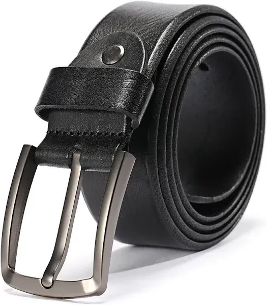 KEECOW Men&#039;s 100% Italian Cow Leather Belt Men With Anti-Scratch Buckle,Packed i