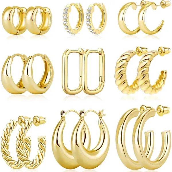 14K/18K Gold Plated Twisted Huggie Hoops