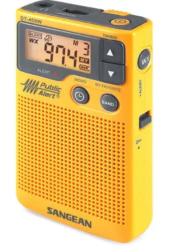 Sangean DT-400W AM/FM Digital Weather Alert Pocket Radio