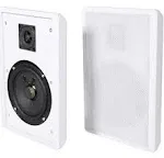 2 Rockville RockSlim White Home Theater 5.25" 240W Easy Wall Mount Slim Speakers