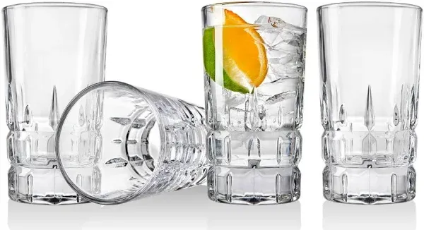 Godinger Crosby Square Highball Glasses Set of 4