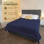 Kömforte bySöMN: Dual Zone Comforter for Couples – 2 Temp Duvet Insert Queen/Full / Navy