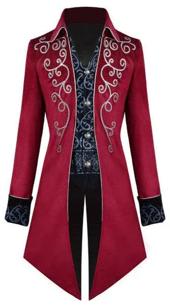 Men Medieval Frock Tailcoat Steampunk Trench Coat Luxury Victorian Costume