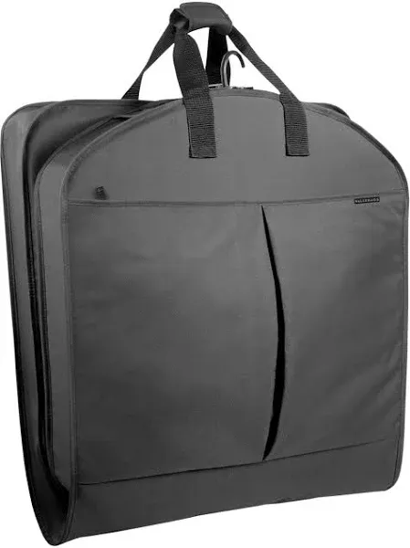 WallyBags 40" Deluxe Travel Garment Bag with Pockets - Black