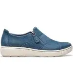 Clarks Women's Caroline Grace Oxford, Blue Suede, 6.5