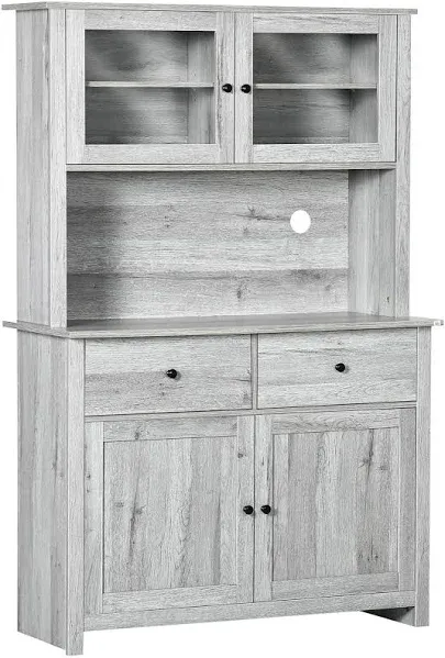 HOMCOM 63.5" Kitchen Buffet with Hutch