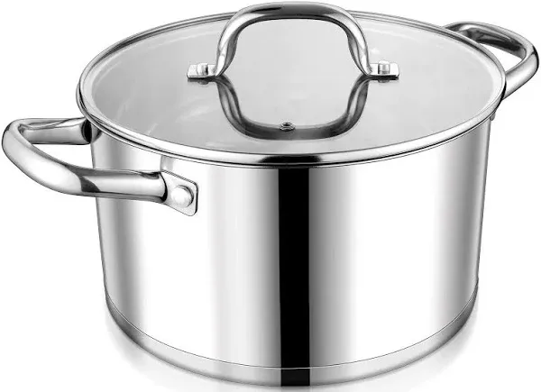 Cooks Standard 6-Quart Multi-Ply Clad Stainless Steel Stock Pot with Lid