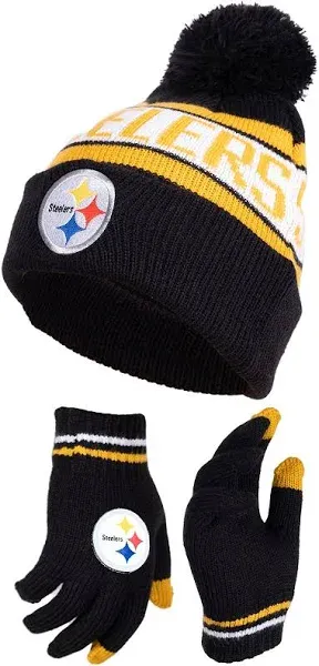 Ultra Game Youth NFL Beanie Hat Gloves Set