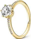 Pandora Clear Sparkling Crown Solitaire Ring