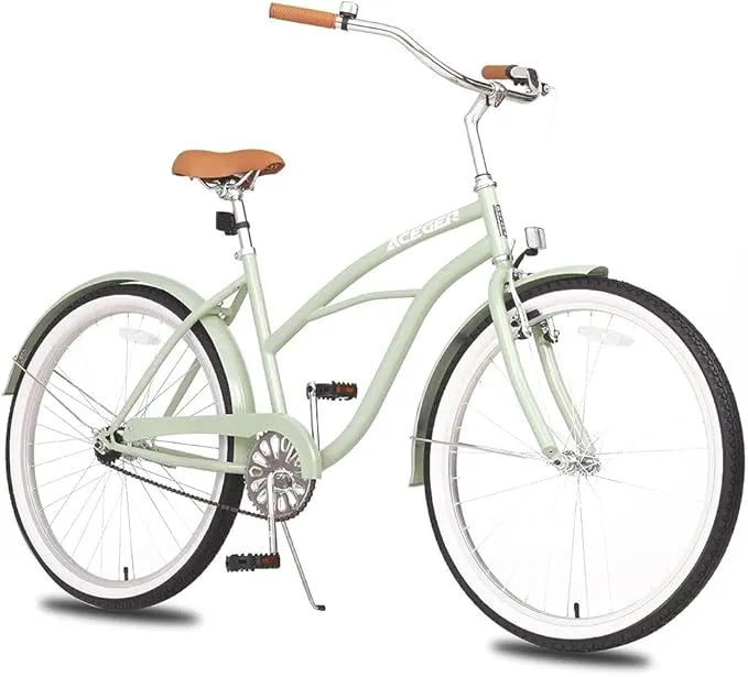 ACEGER 24 26 Inch Women Beach Cruiser Bike, Single Speed and 7 Speed