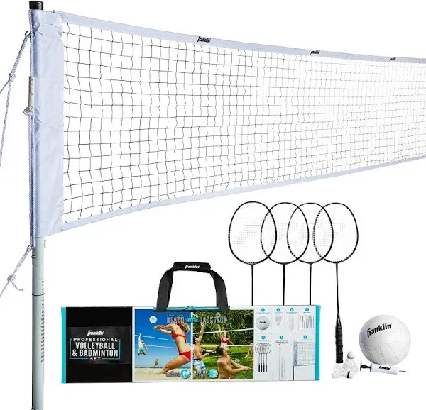 Franklin Sports Volleyball & Badminton Combo Set