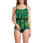 Lands' End Women's Scoop Neck Tiered Tankini Swimsuit Top