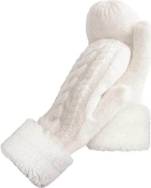 Women's Wool Knit Thick Gloves with Warm Lining