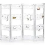 Jewelry Organizer - 6-Tier Earring Holder Rack For 140 Pairs - Compact Clear 