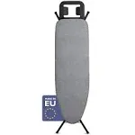 Bartnelli Ironing Board Made in Europe | Iron Board with 4 Layered Cover & Pad, Height Adjustable Up to 36" Features A Safety Iron Rest, Black/Gray