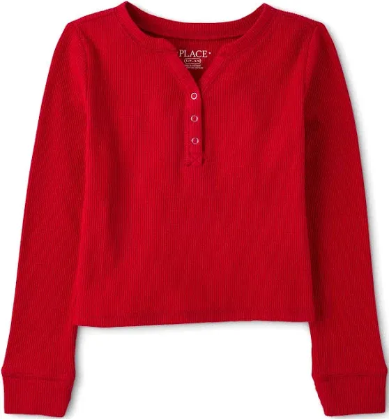 The Children's Place Girls' Thermal Henley Top