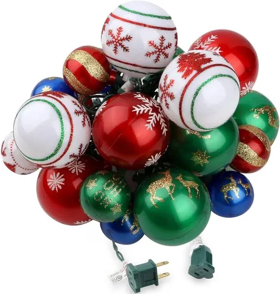 itayak 28FT 25 Bulbs Christmas Ball Ornament Lights