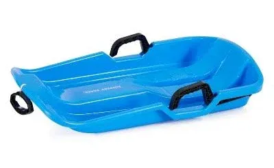 Slippery Racer Thunder Kids Toddler Plastic Toboggan Snow Sled, Blue (Open Box)