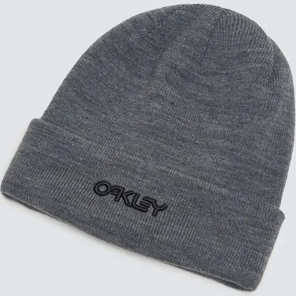 NWT OAKLEY MEN&#039;S BEANIE REGULAR FIT REVERSIBLE EMBROIDERED GREY ONE SIZE 