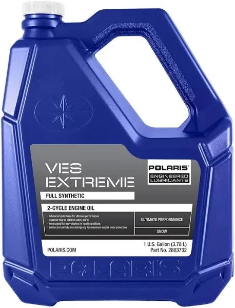 Polaris OEM Snowmobile VES Extreme Highest Performance Full Synthetic 2-Cycle Oil, 2-Stroke Snowmobiles, 1 Gallon, Synthetic, Qty 1, Part 2883732