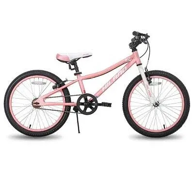 Hiland 20 inch Kids Mountain Bike for Boys Girls Single Speed Kids Bicycles with V Brake and Kickstand Pink