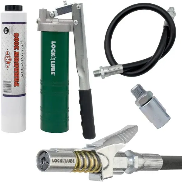 Spin-On Lever Grease Gun Kit. Includes: 1 Tube Grease, The Grease Coupler Plu...