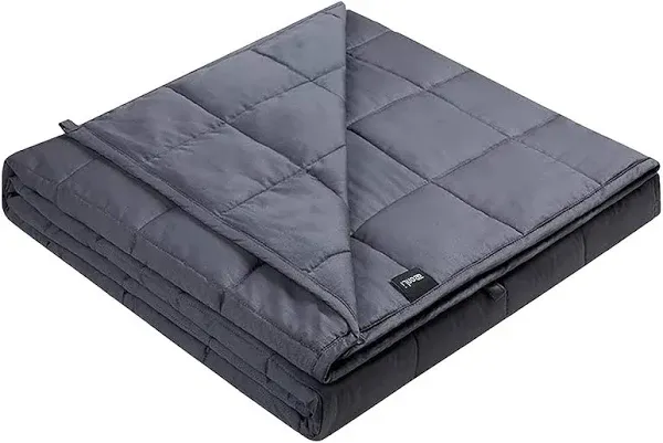 ZonLi Weighted Blanket 15 lbs(48''x72'', Twin Size, Grey), Weighted Blanket for Adults, with Glass Beads