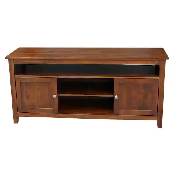 International Concepts 57 in. Espresso Wood TV Stand Fits TVs Up to 60 in. with Storage Doors TV581-51