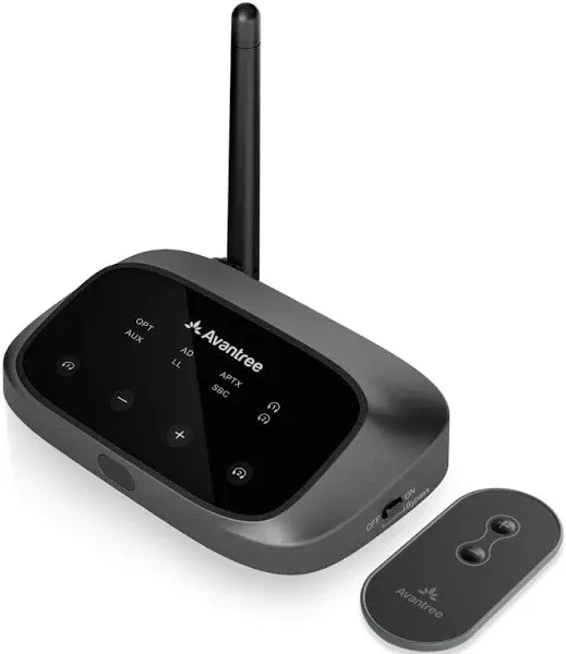 Avantree Oasis Plus 2 - [2025 Version] Bluetooth Transmitter for TV with Remote Volume Control, aptX-Adaptive & Low Latency, and Soundbar Passthrough - Wireless Audio Adapter for Headphones