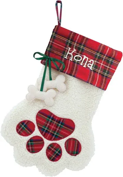 Custom Personalization Solutions Personalized Dog Paw Stocking