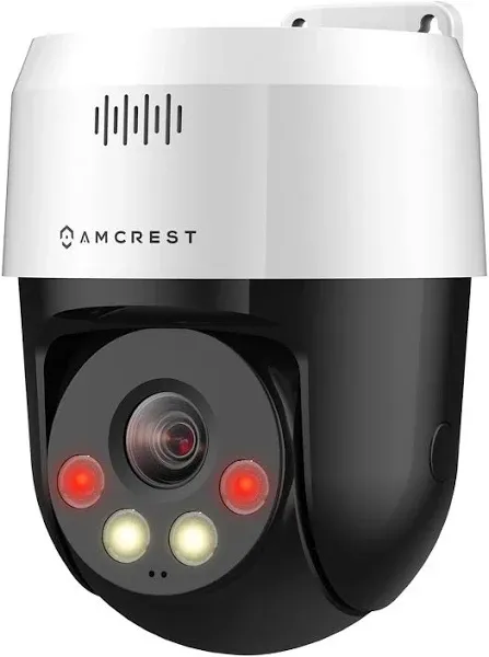 Amcrest 5MP UltraHD Mini AI Outdoor IP PoE Camera, Pan/Tilt Security IP Camera with Two-Way Audio, 98ft Full Color Night Vision, Active Deterrents, 5-Megapixel, Wide 104.8° FOV, IP5M-1190EW (White)