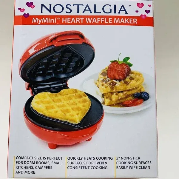 Nostalgia MyMini Personal Electric Waffle Heart Maker