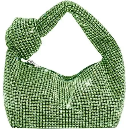 Crystal Rhinestone Knotted Hobo Dumpling Bag