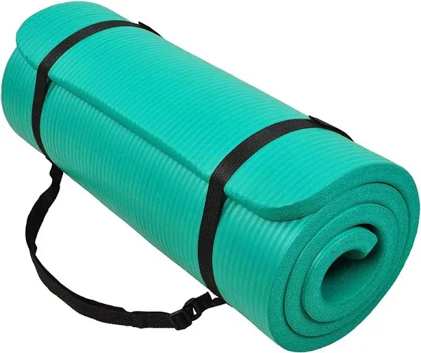 BalanceFrom Fitness GoCloud 1&quot; Extra Exercise Yoga Mat w/Carrying Strap, Green